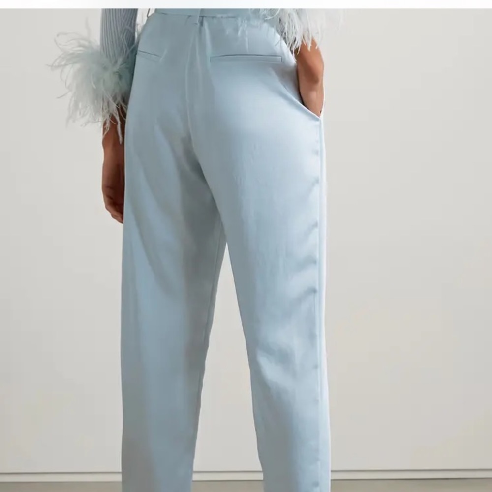 Lapointe Designer Pants Light Blue Sz 6 / 28x27 satin pleated crinkled  NWT $550